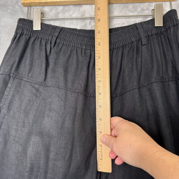 Animale Pants Womens Small Black Pull Elastic Waist On Pockets Taper Ankle - Picture 10 of 12